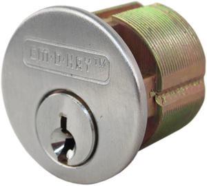Em-D-Kay 21852D Satin Chrome 26D Solid Brass Replacement 1-1/8" Mortise Cylinder Lock With Segal SE1 Keyway