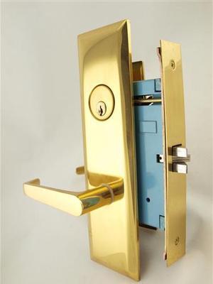 Marks New Yorker 7NY92DW/3, Polished Brass Left Hand Mortise Lock Lever Vestibule Function Always Locked Storeroom Latch Only 2-3/4" Lock Set, Screwless Lever Thru Bolted Lockset