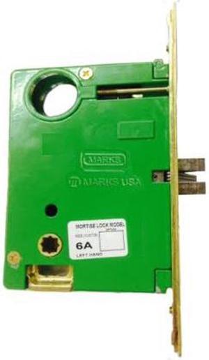 Marks 6DW/3, 6 Series Grade 2 for Handlesets Design, Polished Brass, Left Hand, Vestibule Function Lock Set, Sectional Mortise Always Locked Storeroom Latch Only Lockset Body Only