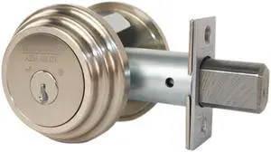 Medeco Maxum 11-R503-619-00 Satin Nickel US15 Grade 1 Single Cylinder Tubular Deadlock Deadbolt With 2-3/8" Backset And 1" Faceplate, High Security Original 00 Keyway