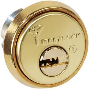 Mul-t-lock, MOR1C02-05, Brass, Solid Brass Replacement 1 1/8" Mortise Cylinder with Yale Standard Cam, HIGH SECURITY, 006 KEYWAY
