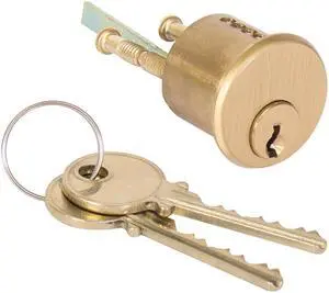TSS 1700 (Like Medeco 10-0300) Satin Brass Solid Replacement 1-1/16" Rim Cylinder Lock Original 00 Keyway HIGH SECURITY
