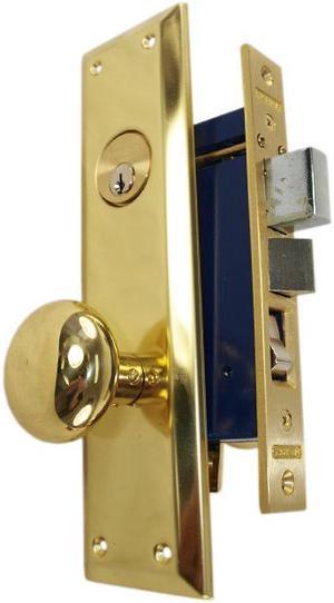 Marks Metro 91A/3-X Brass Left Hand Mortise Entry, Surface Mounted Lockset with 1-1/4" x 8" Wide Face Plate Lock Set