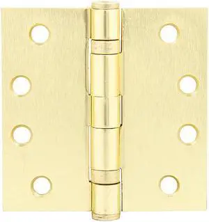 Tuff Stuff 86462 Satin Brass 4" x 4" Ball Bearing Template Hinges With Machine And Wood Screws (1-1/2 Pairs)
