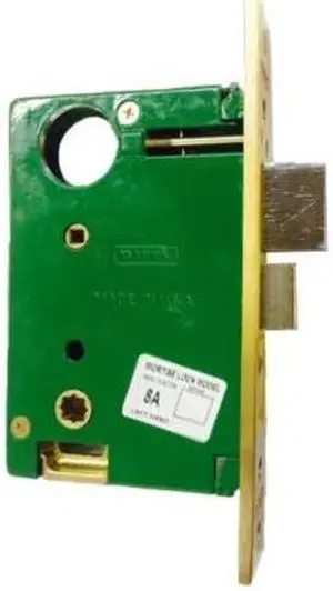 Marks 8A/3, 8 Series Grade 2 for Handlesets Design, Polished Brass, Left Hand, Entrance Lock Set, Sectional Mortise Entry Lockset Body Only