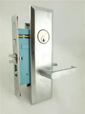 Marks New Yorker 7NY92A/26D, Satin Chrome Right Hand Mortise Entry Lock Set, Screwless Lever Thru-Bolted Lockset