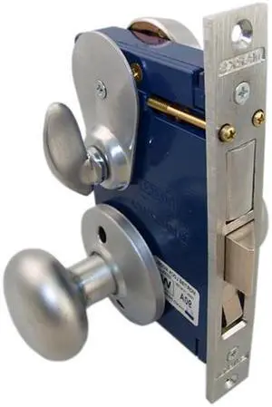 Marks 22F/26D-W-RH Satin Chrome US26D F Function Right Hand Single Cylinder Ornamental Iron Knob Rose Mortise Panic Proof Dormitory Lockset With Thumb Turn
