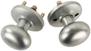 Marks USA Replacement For Marks 22AC Ornamental Iron Gate Door Mortise Locksets Int/Ext Solid Brass Satin Chrome Finish Knob/Rose Kit Thru Bolted K22/26D