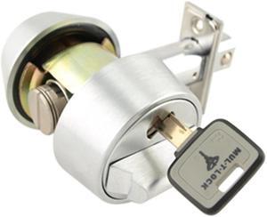 Mul-t-lock, HDC-26-MT5, Satin Chrome, Hercular Double Cylinder Captive Key Deadbolt, HIGH SECURITY, MT5 + KEYWAY