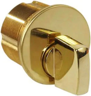 Ilco 7181TK2-03 Polished Brass US3 Solid Brass Replacement 1-1/8" Mortise Turn Knob Cylinder Lock