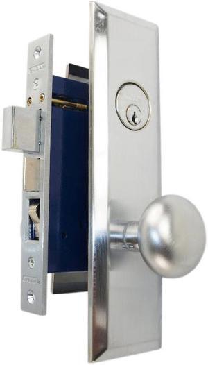 Marks Metro 114A/26D Satin Chrome Right Hand Mortise Entry, Thru Bolted, Lockset, Lock Set