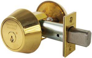 Medeco, 11-0100-05-00, Bright Brass, Single Cylinder Deadbolt, 2-3/8" Backset 00 Keyway HIGH SECURITY