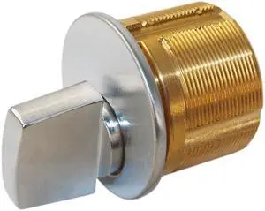 Ilco 7161TK2-26D Satin Chrome US26D Solid Brass Replacement 1" Mortise Turn Knob Cylinder Lock