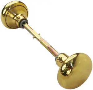 Em-D-Kay 48 (Like Marks Metro K9290/3 Knob Kit) Polished Brass 2-1/4" Solid Door Knob Set With Split Spindle For Marks Metro Surface Mount Mortise Lockset & More