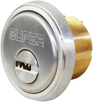 Super Lock (Like Mul-T-Lock) Satin Chrome US26D Solid 1" Mortise Cylinder Lock With High Security 006 Keyway