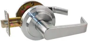 S. Parker SL7160N26D Satin Chrome US26D Passage Hall & Closet Grade 2 Commercial Cylindrical ADA Cushioned Angled Lever Lockset With A Two Step Rose