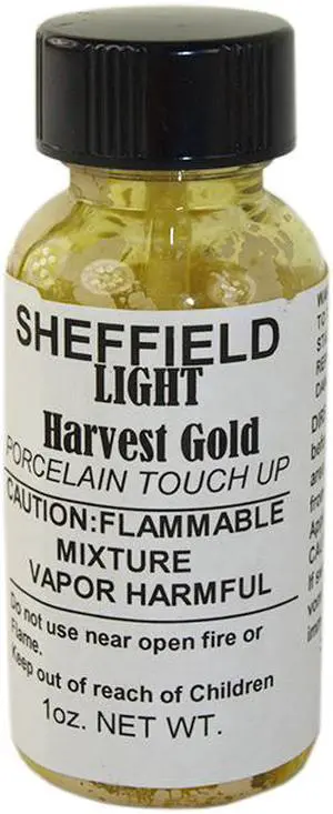 Sheffield, 1451, 1 OZ Bottle, Light Harvest Gold, Porcelain Touch Up Paint, For Porcelain Surfaces