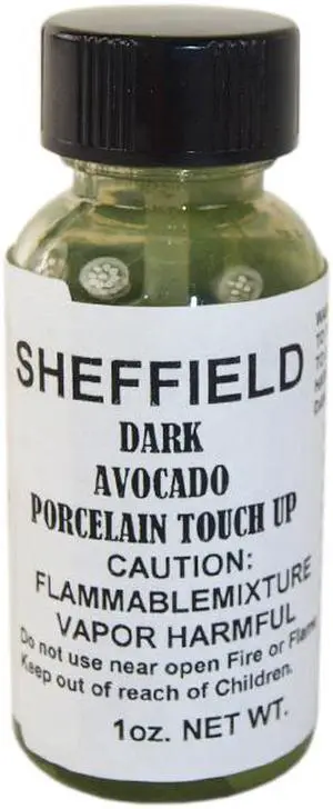 Sheffield, 1672, 1 OZ Bottle, Dark Avocado, Porcelain Touch Up Paint, For Porcelain Surfaces