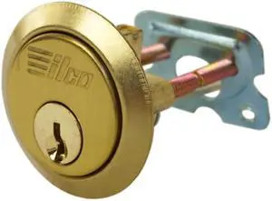 Ilco 605-04-51 Brass Zinc Die Cast Replacement Rim Cylinder Lock For Doors 1-1/4" - 2-1/4" Thick With Kwikset KW1 Keyway