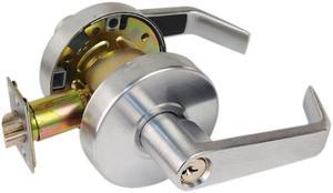 Em-D-Kay L40026 (Like Trans Atlantic DX-LSV53-R) Satin Chrome US26D Grade 2 Entry Commercial Cylindrical ADA Angled Lever Lockset With 2-3/4" Backset