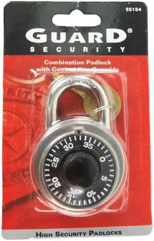 Guard 55154 Combination Padlock With Control Override Key