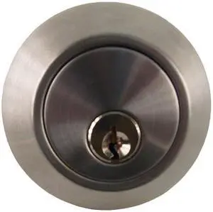 Ultra Hardware, 43755, Stainless Steel Finish, Grade 2 Heavy Duty Double Cylinder Commercial Deadbolt Lock 2-3/4" Backset Latch Square Bolt, SC4 Keyway