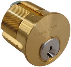 Marks Metro Mortise Cylinder, 2161/3-1C, Polished Brass 1-1/8" Solid Replacement Mortise Cylinder Lock