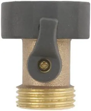 Gilmour, 03V, Brass Garden Hose Connector with Shut Off Valve