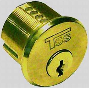 TSS, TSS220523, US3 Polished Brass, Solid Brass Replacement 1-1/4" Mortise Cylinder Lock, Segal Keyway