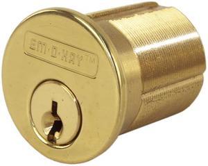 Em-D-Kay 224523 US3 Polished Brass, Solid Brass Replacement 1-1/2" Mortise Cylinder Lock