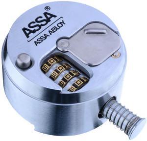 ASSA AA-SR400 (Like American Lock A2000) 2-7/8" Shackleless Solid Steel Step Back Padlock Lock Resettable Combination Dial Hockey Puck Style (Combonation In Front)