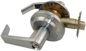 S. Parker SL7160R26D Satin Chrome US26D Classroom, Office Vestibule Grade 2 Commercial Cylindrical ADA Cushioned Angled Lever Lockset With A Two Step Rose