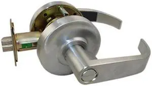 Maxtech, LKLE13012R-26, Satin Chrome US26D, Privacy Bed & Bath Grade 2 Commercial Cylindrical ADA Curved Lever Lockset