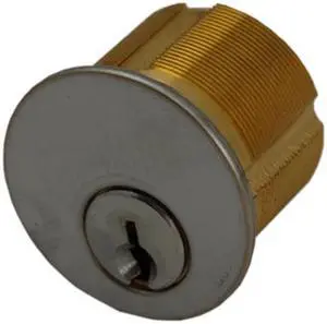 Maxtech, 20223-26D, US26D Satin Chrome, Solid Brass Replacement 1" Mortise Cylinder Lock With Schlage SC1 keyway