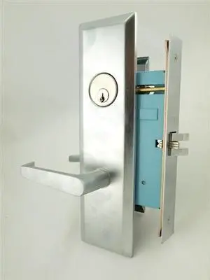 Marks New Yorker 7NY92DW/26D, Satin Chrome 26D Left Hand Mortise Lock Lever Vestibule Function Always Locked Storeroom Latch Only 2-3/4" Lock Set, Screwless Lever Thru Bolted Lockset