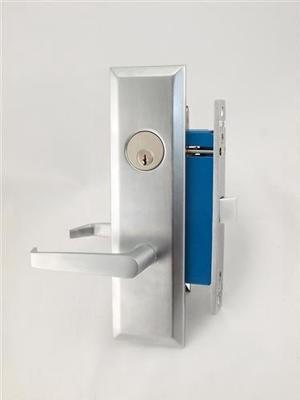 Marks New Yorker 9NY92DW/26D, Satin Chrome 26D Left Hand Mortise Lock Lever Vestibule Function Always Locked Storeroom Latch Only 2-1/2" Lock Set, Screwless Lever Thru Bolted Lockset