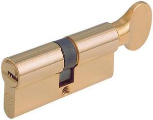 Mul-T-Lock E33C33T-05 Euro Profile Single Cylinder Brass US05 With Interior Turn Knob And High Security 006 Keyway