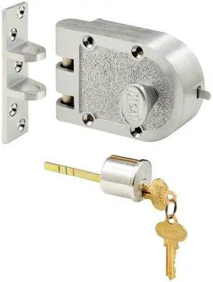 Segal SE 15323 Bronze Single Cylinder Deadlock and Flat Strike, Brushed Chrome Jimmy-Proof Deadbolt