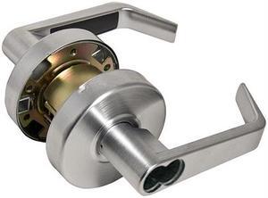 EM-D-KAY L40026IC Satin Chrome US26D Entry Entrance Interchangeable (IC) Core Grade 2 Commercial Cylindrical ADA Angled Lever Lockset (CORE SOLD SEPARATELY)