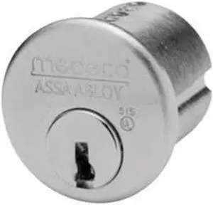 Medeco 10-0100-626-00 Satin Chrome Replacement 1" Solid Brass Mortise Cylinder With Yale Standard Cam, High Security 00 Original Keyway