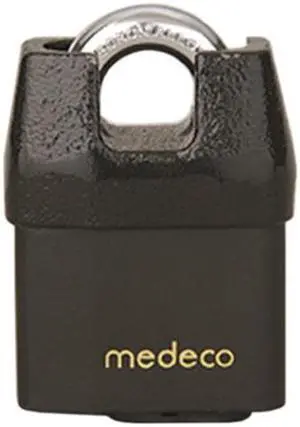 Medeco 54-52500-00 54 System Series All Weather 5/16" x 3/4" Shrouded Shackle Padlock With High Security 00 Original Keyway