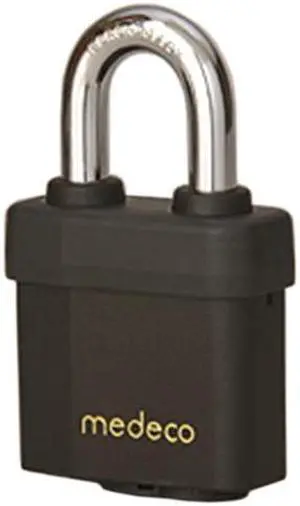 Medeco 54-71F00-00 54 System Series All Weather 7/16" x 1-7/8" Padlock With High Security 00 Original Keyway