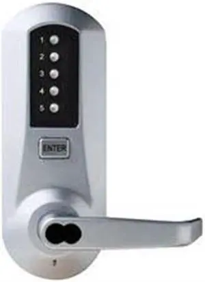 Simplex 5021BWL-26D Satin Chrome US26D Mechanical Pushbutton Lock With Key Override For Best SFIC Cores (Core Sold Separately)