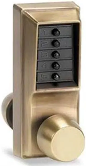 Simplex 1011-3 Brass US3 Mechanical Heavy Duty Knob Pushbutton Combination Lock (No Cylinder)
