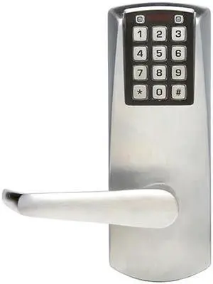 Simplex P2031LL-626 Satin Chrome US26D Grade 1 Power Plex Self-Powered Green Electronic Cylindrical Lock With 1/2" Throw And 2-3/4" Backset (No Key Bypass)