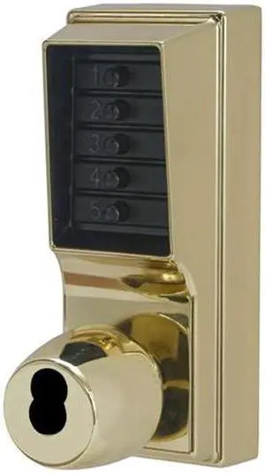 Simplex 1021S-3 Brass US3 Mechanical Heavy Duty Knob Pushbutton Combination Lock For LFIC Schlage Cores (Core Sold Separately)