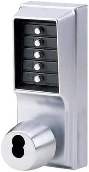 Simplex 1021B-26D Satin Chrome US26D Mechanical Heavy Duty Knob Pushbutton Combination Lock For SFIC Best And Equivalent Cores (Core Sold Separately)