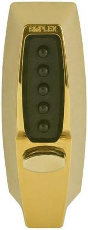 Simplex 7102-03 Bright Brass Mechanical Pushbutton Combination Lock With Tubular Deadbolt And 2-3/4" Backset (NO KEY)