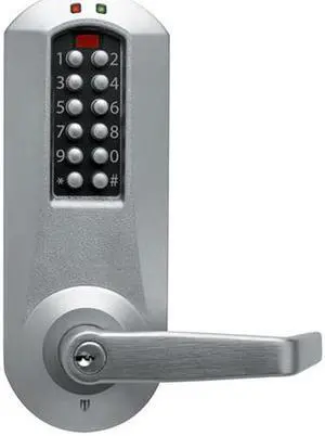 Simplex E5031SWL-26D Satin Chrome US26D Electronic Pushbutton Door Lock With Key Override For LFIC Schlage Cores (Core Sold Separately)