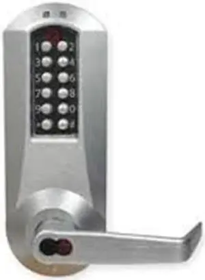 Simplex E5031BWL-26D Satin Chrome US26D Electronic Pushbutton Door Lock With Key Override For Best SFIC Cores (Core Sold Separately)